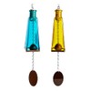 Glass Pyramid Bottle Wind Chimes Pick Color (Set of Two)