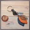 One Limitation AN066 Keychain, Charm, Leather, Retro, Leaf Design, Casual,