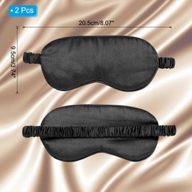 PATIKIL Silk Sleep Mask, 2 Pack Soft Satin Eye Protective Mask Blackout Eye Cover with Elastic Straps for Side Sleeping Women Men Travel, Black