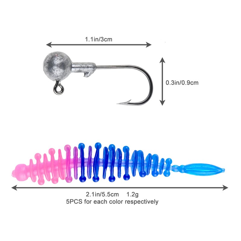 Leeko Rubber fish, worm artificial bait set, rubber bait with