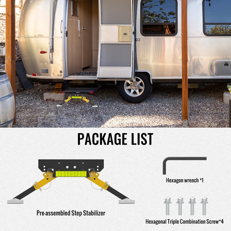 Sulythw Upgraded RV Step Stabilizer Kit for 5th Wheels Travel