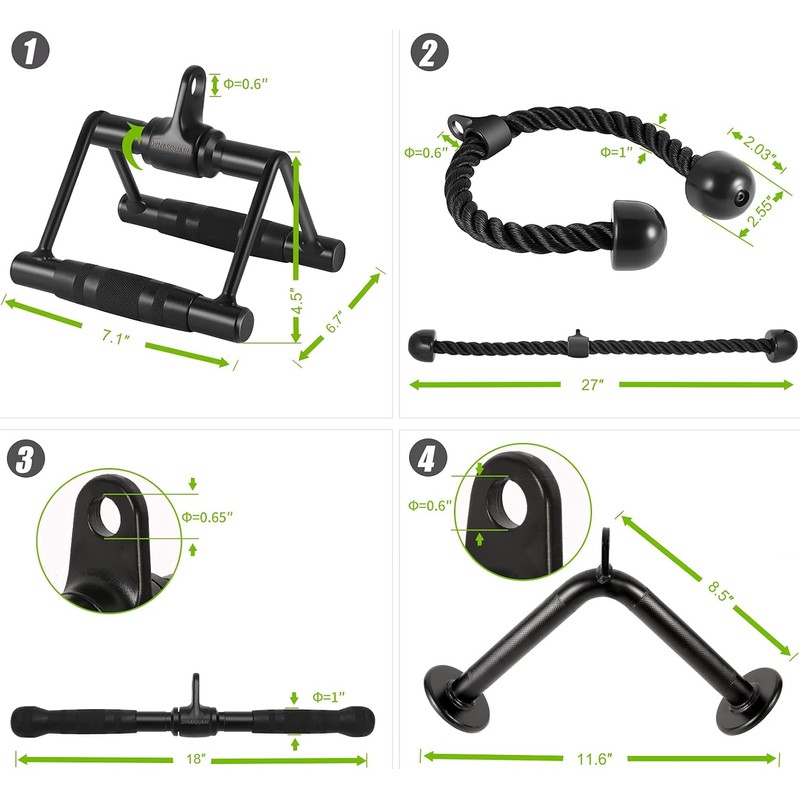 Cable Attachments for Home Gym, Made of Heavy Duty Solid