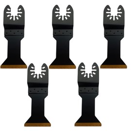 Pack Of 5-44mm Bi-Metal Titanium Coated Multi Tool Blades for Wood & Metal Cutter Saw Set Compatible with Dremel Fein Multimaster Makita Etc Oscillating