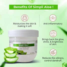 Passion Indulge Pure Aloe Vera Gel For Face- 200 ml Simpli Aloe Gel