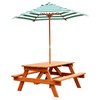 Gorilla Playsets 02-3003 Children's Outdoor Wooden Picnic Table with Umbrella,