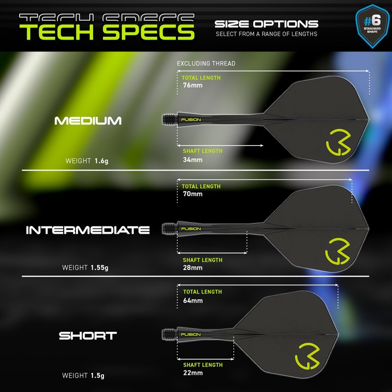 WINMAU Darts Fusion Integrated Flight & Shaft System - No.6