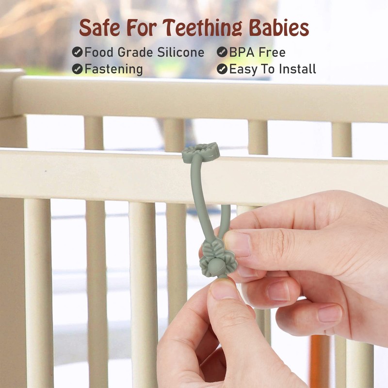 Toy Safety Straps, Silicone Pacifier Clips, Adjustable Stretchable Sippy Cup