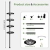 YCIA&DONE 360° Rotating Corner Shower Caddy Tension Pole, Black