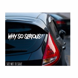 Why So Serious Sticker Decal - Joker Hahaha White 8"