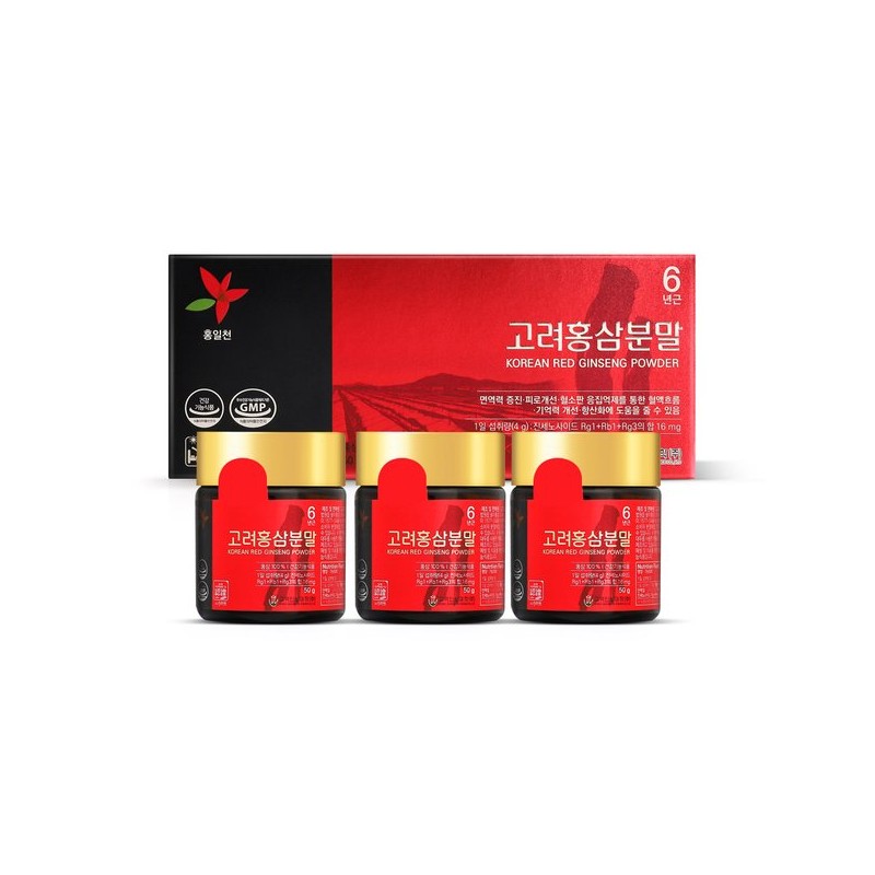 Hongilcheon 고려홍삼분말 50g x 3ea Korean Red Ginseng Powder 50g