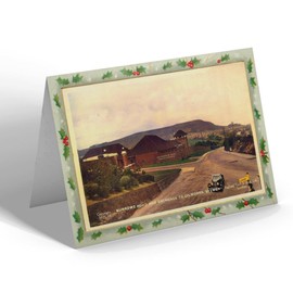 CHRISTMAS CARD - Vintage Wales - Burrows Road and Entrance to Oilworks, Skewen b