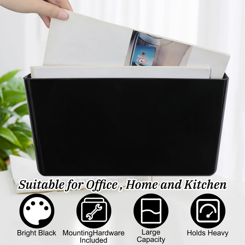 Colarr 8 Pcs Wall File Holder Organizer Plastic Wall Mount