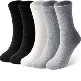 SISOSOCK Fuzzy Socks for Women Cozy Soft Warm Socks Casual Home Sleep Comfy Socks 5 Pack Winter Socks Gifts for Women