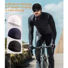 Go-sport 3 Pack Cooling Skull Cap Helmet Liner Sweat Wicking Cycling Running Hat for Men Women