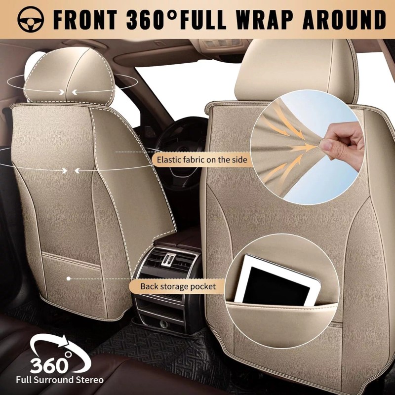 Fit For GMC Acadia 2017-2023 Car Luxury Leather 2-Sits Front