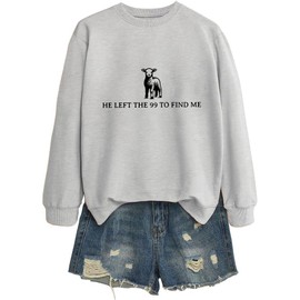BEETSDAO He Left The 99 To Find Me Sweatshirts Christian Sweatshirt for Women Jesus Faith Sweatshirts (Grey, M)