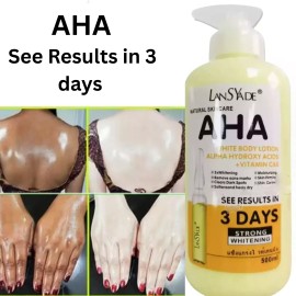 LANSYADE AHA Strong Brightening Body Cream Hydroxy Acid Vitamin C Whitening 500ml USA.