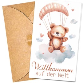 ZELAITE Birth Card with Envelope - Welcome to the World, Congratulations on the Birth of Your Child (B)