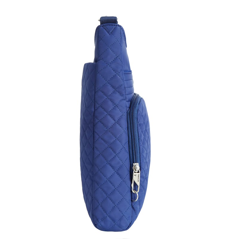 Travelon Antirrobo Boho North/South Crossbody, Lush Blue, azul (Lush Blue)