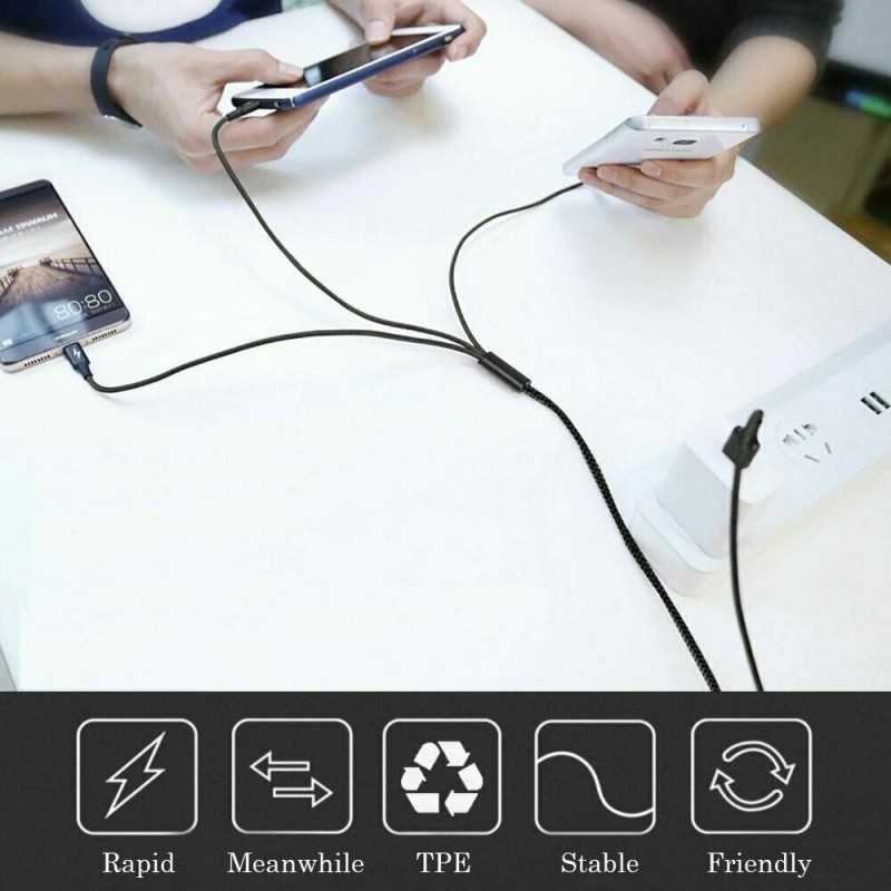 Unbranded NEW Fast USB Charging Cable Universal 3 in 1