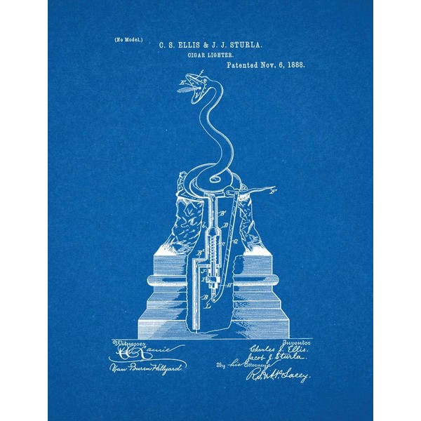 Cigar Lighter Patent Print Blueprint (24" x 36") M12809