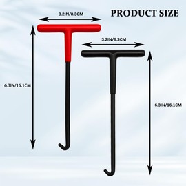 HQRNYP Motorcycle Exhaust Spring Hook, Spring Removal Tool, T Shaped Handle Exhaust Pipe Spring Puller Installer Hooks Tool with Rubber Coating, Car Accessories Fit for Most Vehicles (Red+Black)