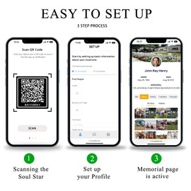 QR Memorial Webpage and QR Memorial Plaque for Cemetery Headstone Grave Marker, Sympathy Gifts for Loss of Loved One; Collect Memories, Photos, Messages from Family/Friends