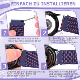 Runostrich Quick Release Watch Strap Width 18 mm 19 mm 20 mm 22 mm Sports Watch Straps for Men and Women, No gemstone