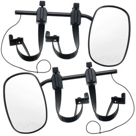 Tallew 2 Pcs Towing Clip on Mirror Universal Extension Mirror Kit Black Bar Adjustable 360 Degree Rotation Tow Mirror for Trailer RV Rearview Mirror Car Accessories for Truck Hitch Towing