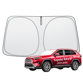 Wigoo for Toyota RAV4 2019-2025 Windshield Sunshade [100% Sun Block, 4th-Gen Cooling Tech] Foldable Heat Insulation Front Window Sunshade with Storage Bag, Compatible with Toyota RAV4 2019-2025