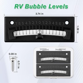 HooLing RV Level Bubble, Graduated Scale Levels for Precision Leveling, Stick on Leveling System for RV, Camper, Trailer and Caravan, High Visibility Bubble Level(Black,2 Pack)