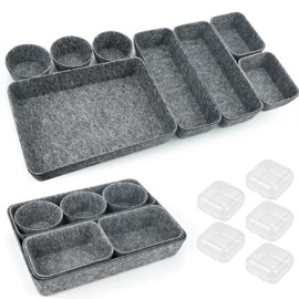 JTOOYS 13 Stück Schreibtisch Schubladen Organizer, Büro Schubladen Organizer, waschbare Filz Aufbewahrungsbox für zu Hause, Schminktisch Make-up Organizer, Wohnzimmer Container für das Ordnungssystem