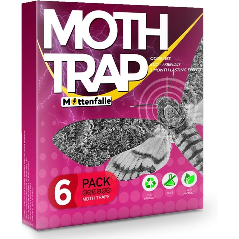 Mottenfalle Clothes Moth Traps with Hook 6-Pack - Prime Safe