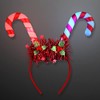 FlashingBlinkyLights Light Up Candy Cane Blinking Headband for Holiday Parties