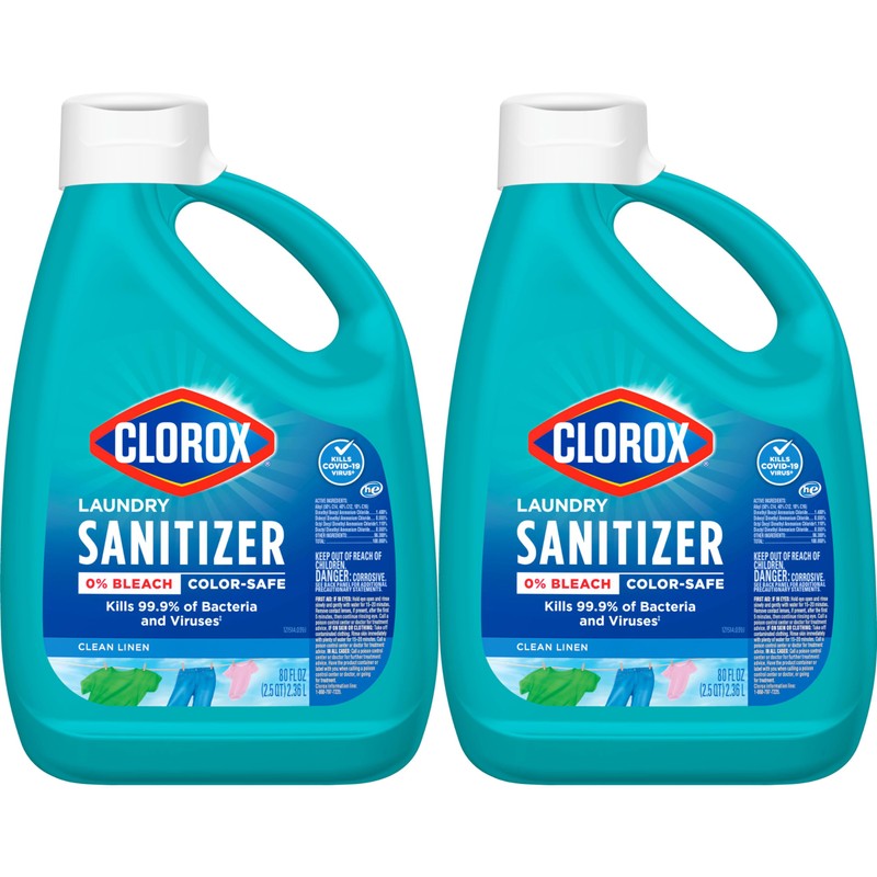 CLOROX Laundry Sanitizer, 0% Bleach, Color Safe, Clean Linen, 80