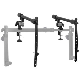Liquid Stands 2 Tier Keyboard Stand Attachment with Straps - Arms Only - Adjustable Electric Piano Stand for 54 - 88 Key Music Keyboards & Synths - Double Stand Extender for Square Tube Z Style Stands