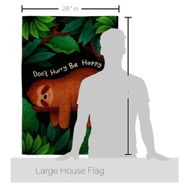 Angeleno Heritage Don't Hurry House Flag Set Wildlife Outdoor Deer Bear Wolf Pet Nature Farm Animal Creature Decoration Banner Small Garden Yard Gift Double-Sided, Made in USA