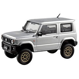 Aoshima No.08-SP4 1/32 The Snap Kit Series Suzuki Jimny Custom Wheel (Silky Silver Metallic), Color Coded Plastic Model