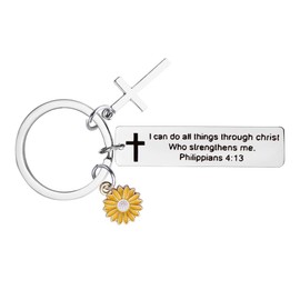 Christian Keychain for Best Friend, Daughter, Son - Birthday, Christmas, Xmas Gift - Inspirational Bible Verse Key Chain for Husband, Wife, Granddaughter, Grandson