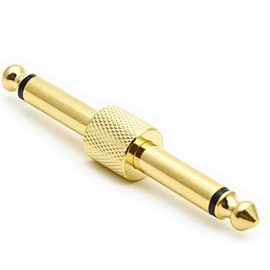 5Pack Professional Guitar Pedal Coupler, tunghey 1/4 inch TS Guitar Effects Pedal to Pedal Connector Straight Type, Gold Planted