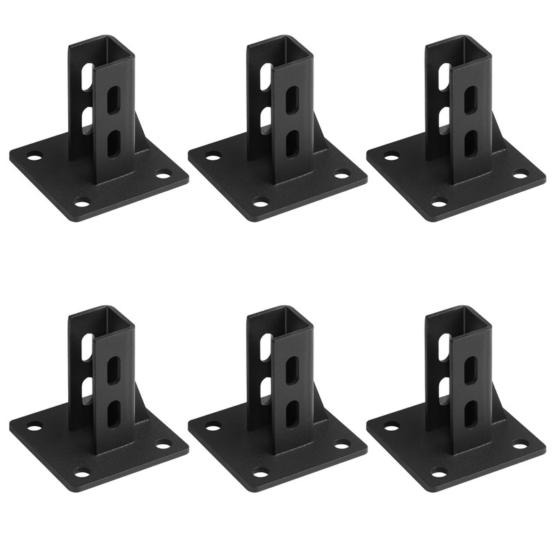 6 Pcs Black Floor Mount Base for 2020 T Slot