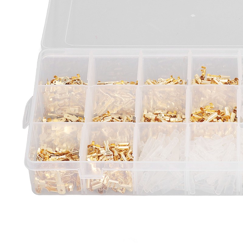 1000Pcs Male Female Blade Terminal Set Flame Retardant PVC Insulated