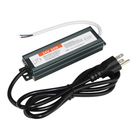 LED Driver 60 Watt Waterproof IP67 24V Outdoor Ultra-Thin LED Power Adapter for LED Strips, Landscape Lighting Projects and Any 12V LED Light