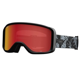 Giro Sagen Ski Goggles - Snowboard Goggles for Men, Women and Youth - Black/Grey Botanical LX Strap with Amber Scarlet/Yellow Lenses