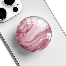 Ksadiye Phone Grip with Expanding Kickstand,Cell Smartphones Collapsible Stand Rose Gold Pink Design for Phone