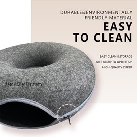 Tunnel cat Bed, Donut cat Bed, Fun Ventilation Peephole, Detachable Zipper cat Bed, Felt Washable, All Season Universal cat Bed Suitable for Cats, Small Dogs, Rabbits (Dark Gray, Small)