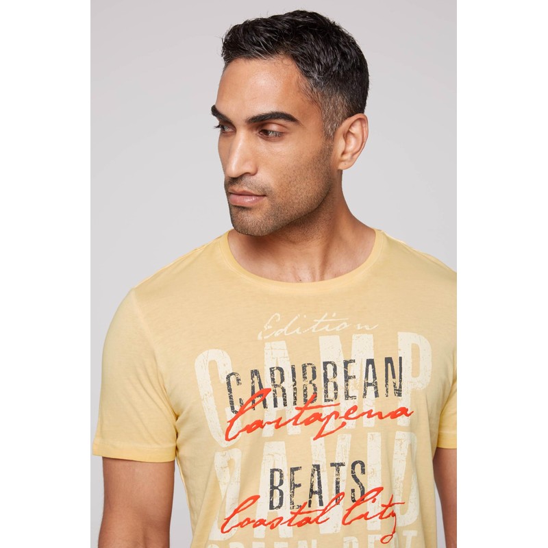 Camp David Men's Crew Neck Shirt with Logo Prints, Warm