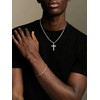 NORBU Stainless Steel Cross Necklace and Bracelet Set for Men,