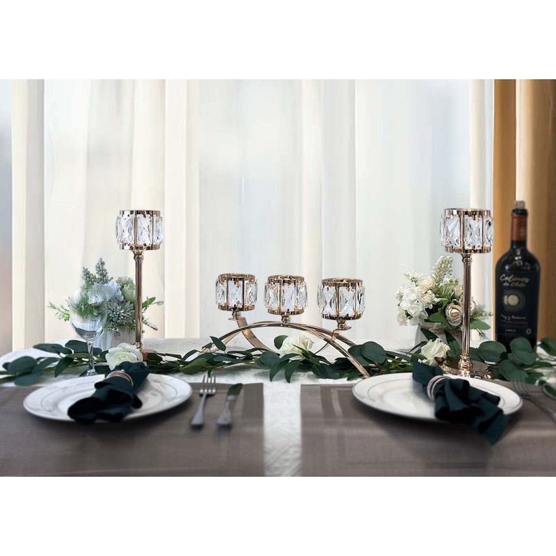 Crystal Bowl Tealight Candelabra Votive Candle Stand/Candleholder Sets,Wedding Centerpieces Candlestick