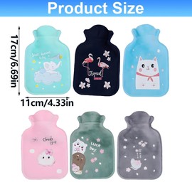 6 Pcs Mini Hot Water Bottles with Covers, Small Hot Water Bottles